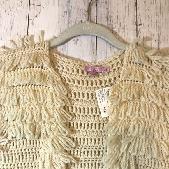 NWT CALYPSO ST. BARTH KNIT SLVLS LOOP FRINGE VEST | 100% WOOL - Picture 4 of 13